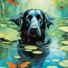 Dog Swimming Diamond Painting