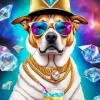 Dog Wearing Galaxy Glasses Diamond Painting