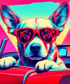 Dog With Glasses Art Diamond Painting