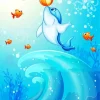 Dolphin Playing With Ball Diamond Painting