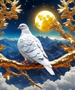 Dove Full Moon Diamond Painting