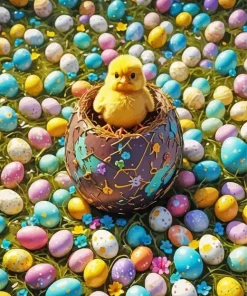 Easter Chick Eggs Diamond Painting