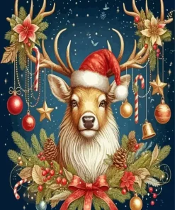 Elk Christmas Art Diamond Painting