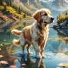 English Golden Retriever Art Diamond Painting