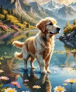 English Golden Retriever Art Diamond Painting