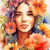 Face And Flowers Art Diamond Painting