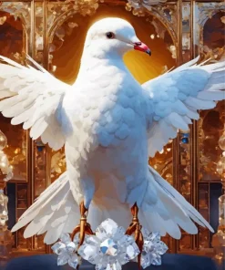 Fancy White Pigeon Art Diamond Painting