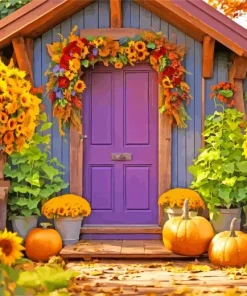 Farmhouse Front Porch Flowers Diamond Painting