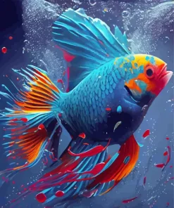 Fighter Goldfish Art Diamond Painting