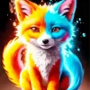 Fire And Ice Fox Art Diamond Painting