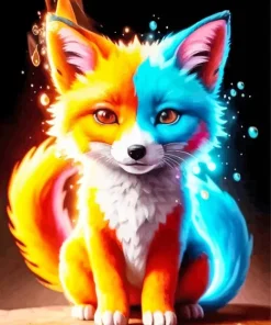 Fire And Ice Fox Art Diamond Painting