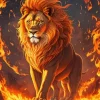 Fire Lion Diamond Painting