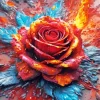 Fire Rose Diamond Painting