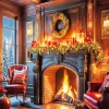 Fireplace Christmas Diamond Painting