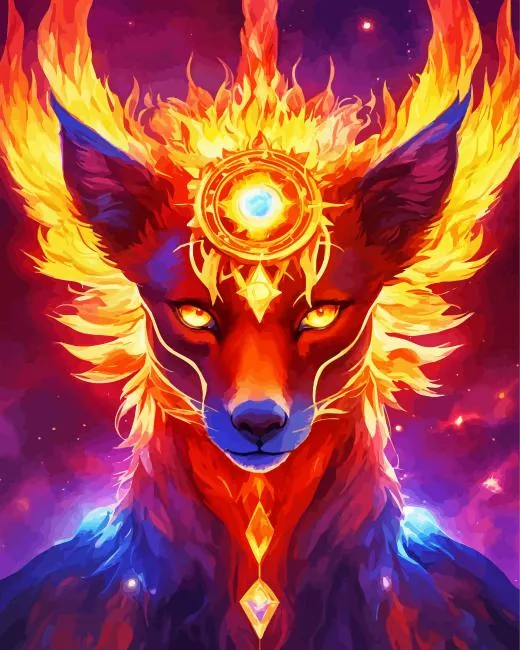 firey fox Diamond With Numbers Firey Fox Diamond Painting