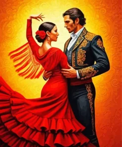 Flamenco Couple Dance Diamond Painting