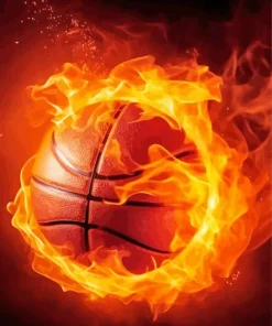 Flaming Basketball Diamond Painting