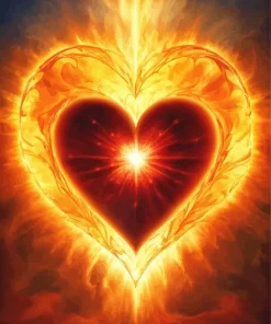 Flaming Heart Art Diamond Painting