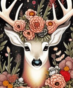 Floral Antlers Diamond Painting