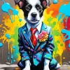 Floral Dog In A Suit Diamond Painting