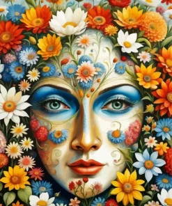 Floral Face Diamond Painting