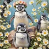 Flower Penguins Diamond Painting