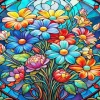 Flower Stained Glass Art Diamond Painting