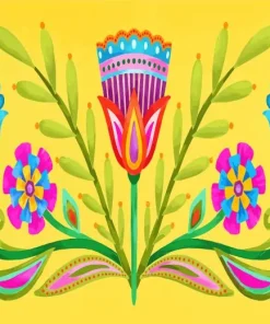Flowers Folk Art Diamond Painting