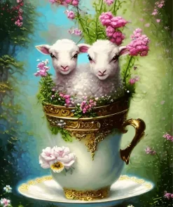Fluffy Lambs Diamond Painting