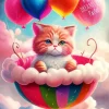 Flying Fluffy Cat Art Diamond Painting