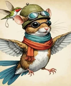 Flying Mouse Diamond Painting