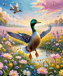 Flying Wild Ducks Diamond Painting