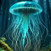 Forest Blue Jellyfish Diamond Painting