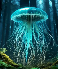 Forest Blue Jellyfish Diamond Painting