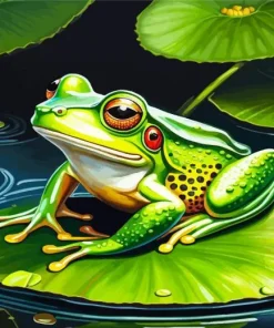 Frog And Lily Pad Diamond Painting