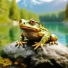 Frog On A Rock Diamond Painting