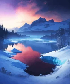 Frozen Lake Art Diamond Painting