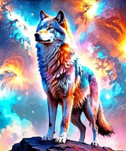 Galaxy Wolf Art Diamond Painting