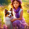 Girl And Dog Diamond Painting