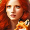 Girl And Fox Art Diamond Painting