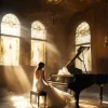 Girl And Piano Diamond Painting