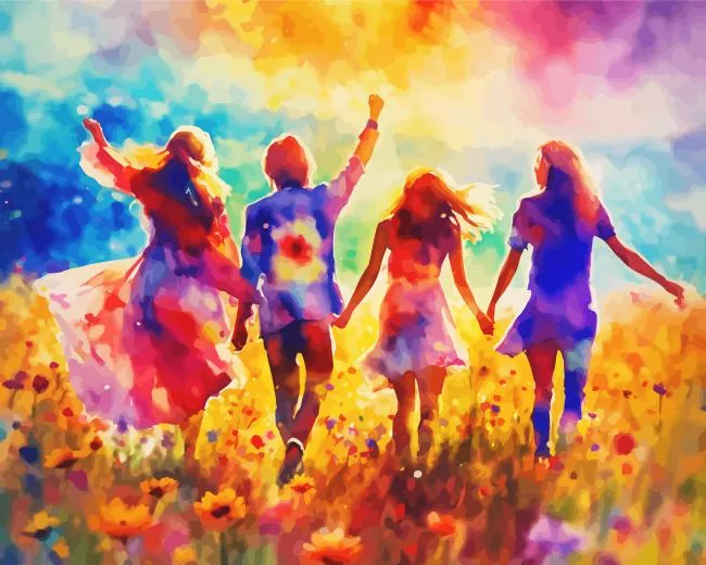 girls enjoying their time Diamond With Numbers Girls Enjoying Their Time Diamond Painting