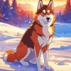 Golden Brown Husky Diamond Painting