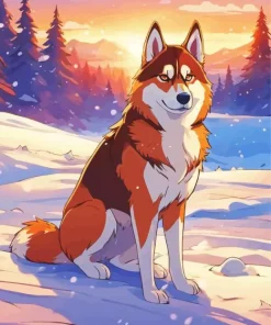 Golden Brown Husky Diamond Painting