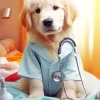 Golden Retriever Nurse Diamond Painting
