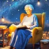 Grandmother Reading A Book Diamond Painting