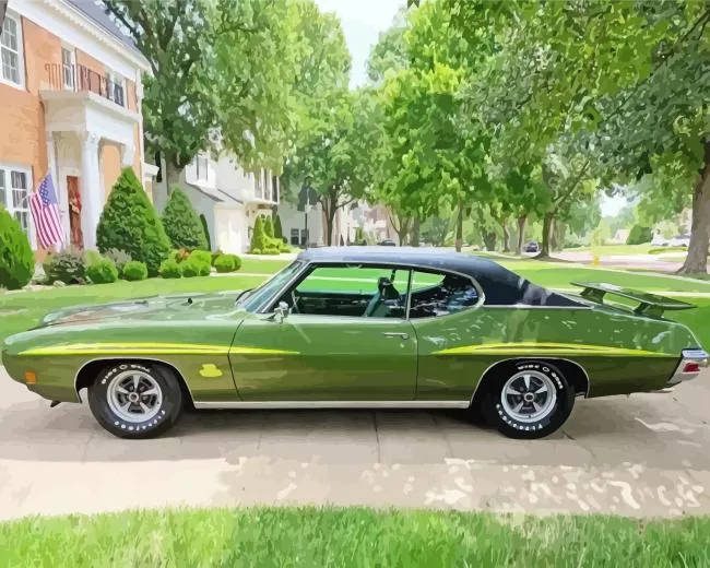 green 1970 pontiac gto judge side Diamond By Numbers Green 1970 Pontiac Gto Judge Side Diamond Painting