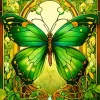 Green Butterfly Art Diamond Painting