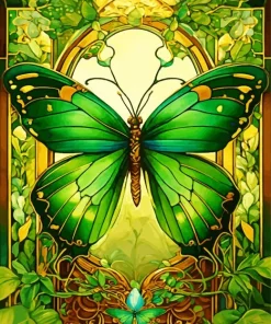 Green Butterfly Art Diamond Painting