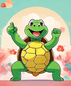 Green Turtle Cartoon Dancing Diamond Painting